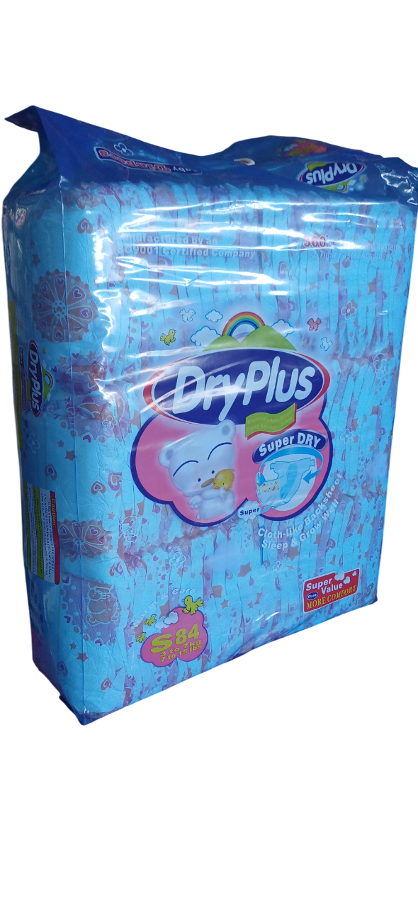 DRYPLUS DIAPER JUMBO SUPER VALUE 4*84'S SMALL