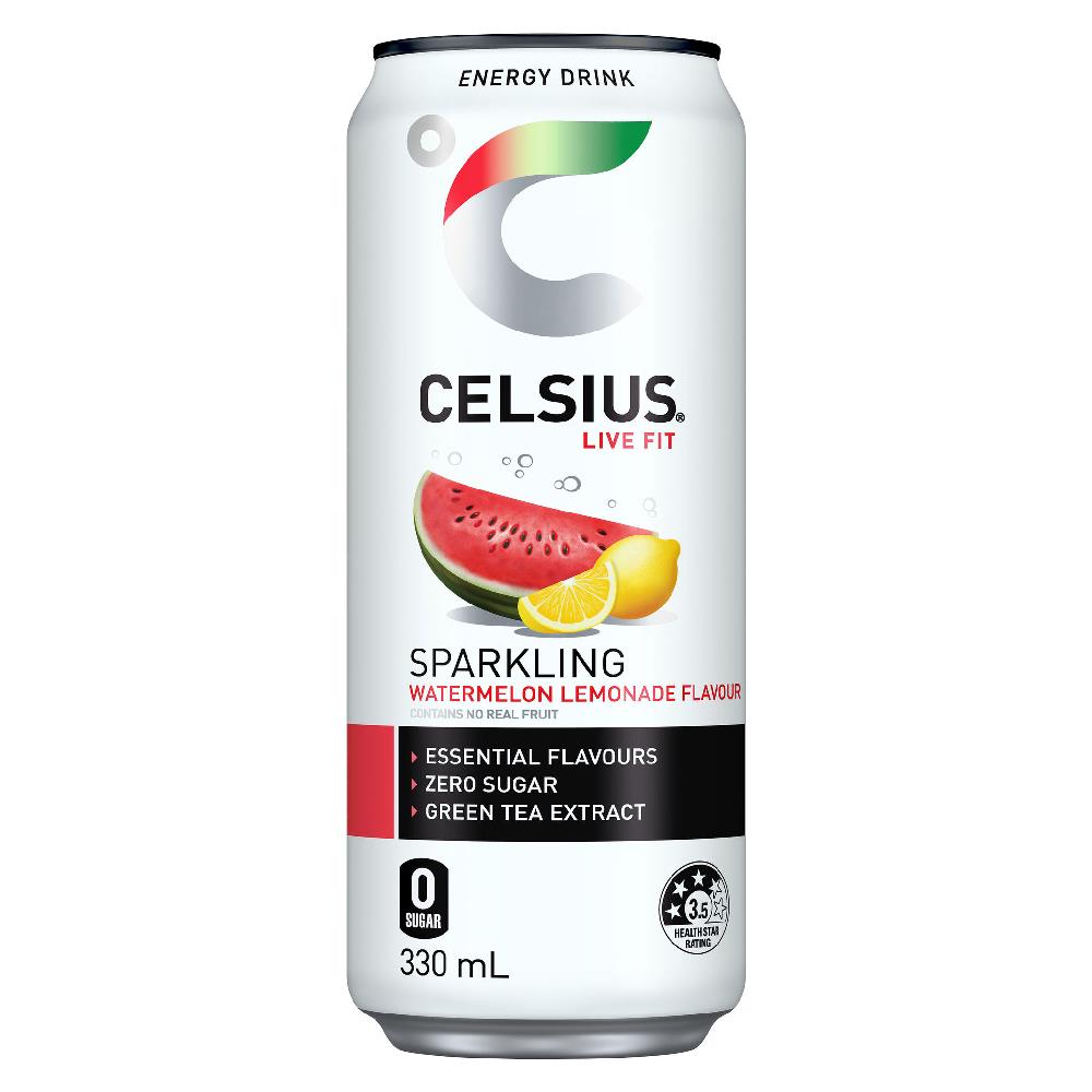 CELSIUS SPARKLING WATERMELON LEMON CAN 330MLS*24'S