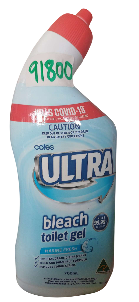 COLES ULTRA BLEACH TOILET 700ML*4PCS