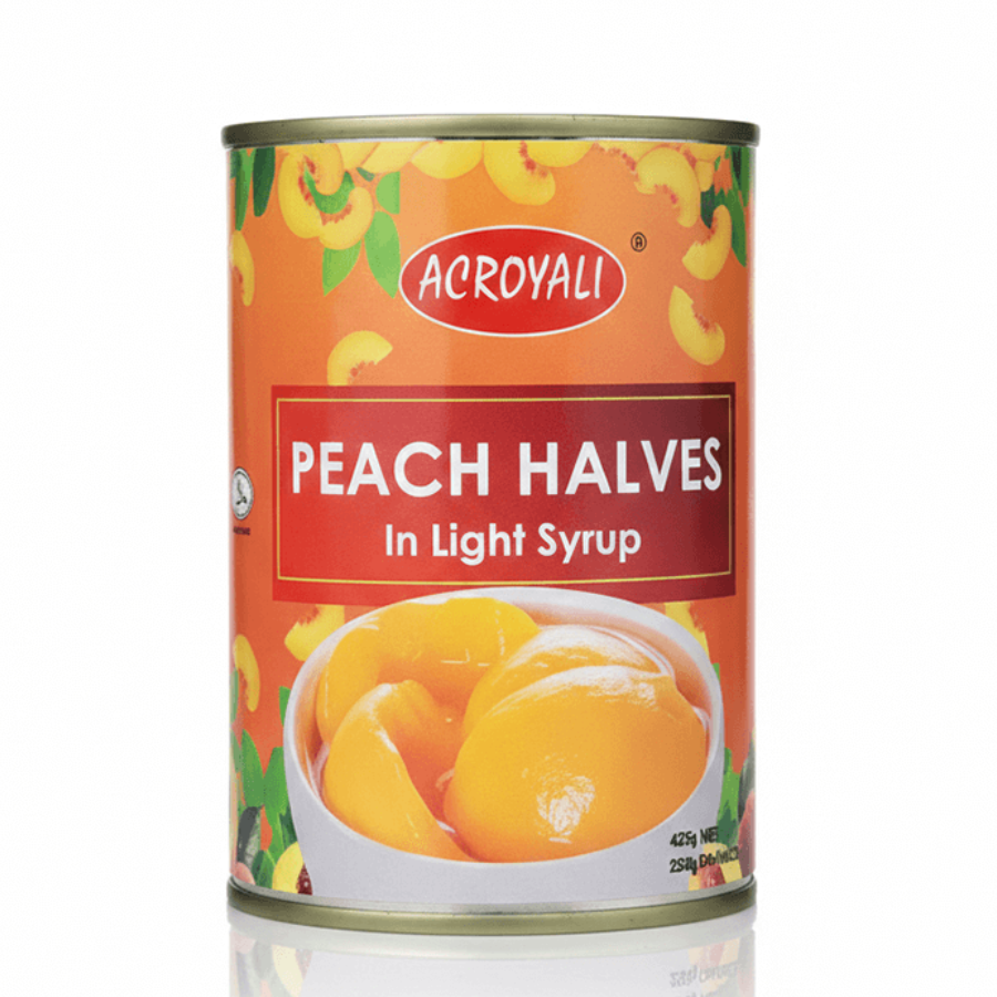 ACROYALI PEACH HALVES IN LIGHT SYRUP 425G*24