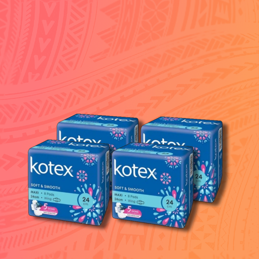 KOTEX SOFT&SMOOTH MAXI 24CM WING 8PADS*48