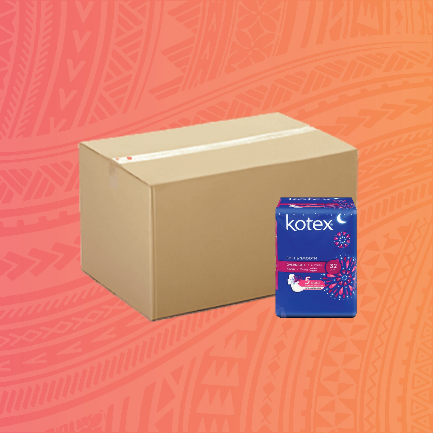 Kotex Fem Soft Smo/Overnight 6's x 48
