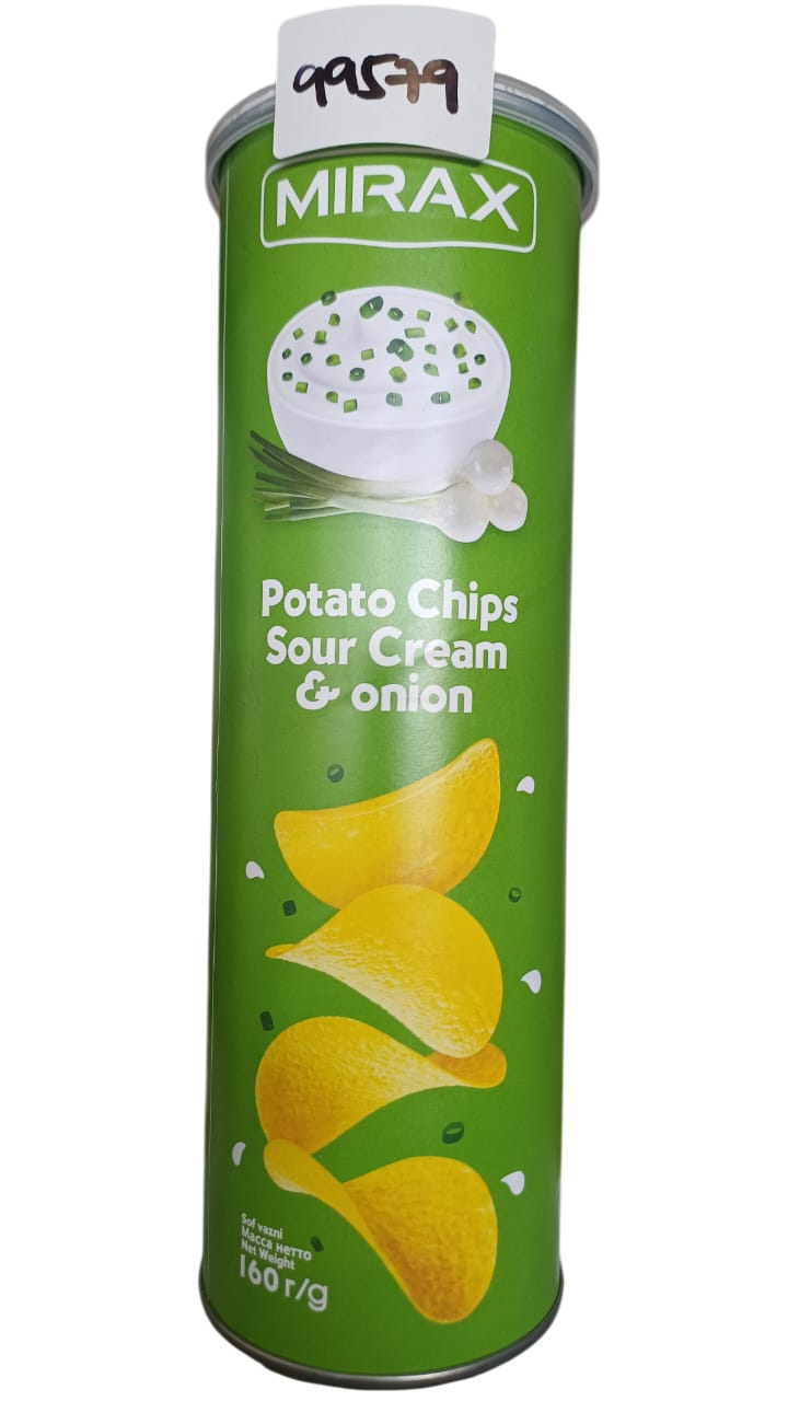 MIRAX POTATO CHIPS SOUR CREAM& ONION 160G*24'S