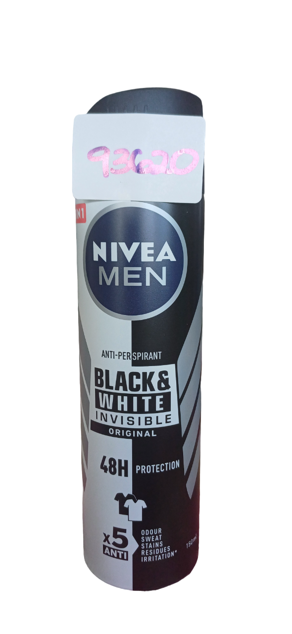 NIVEA BODY SPRAY BLACK WHITE 150ML*24