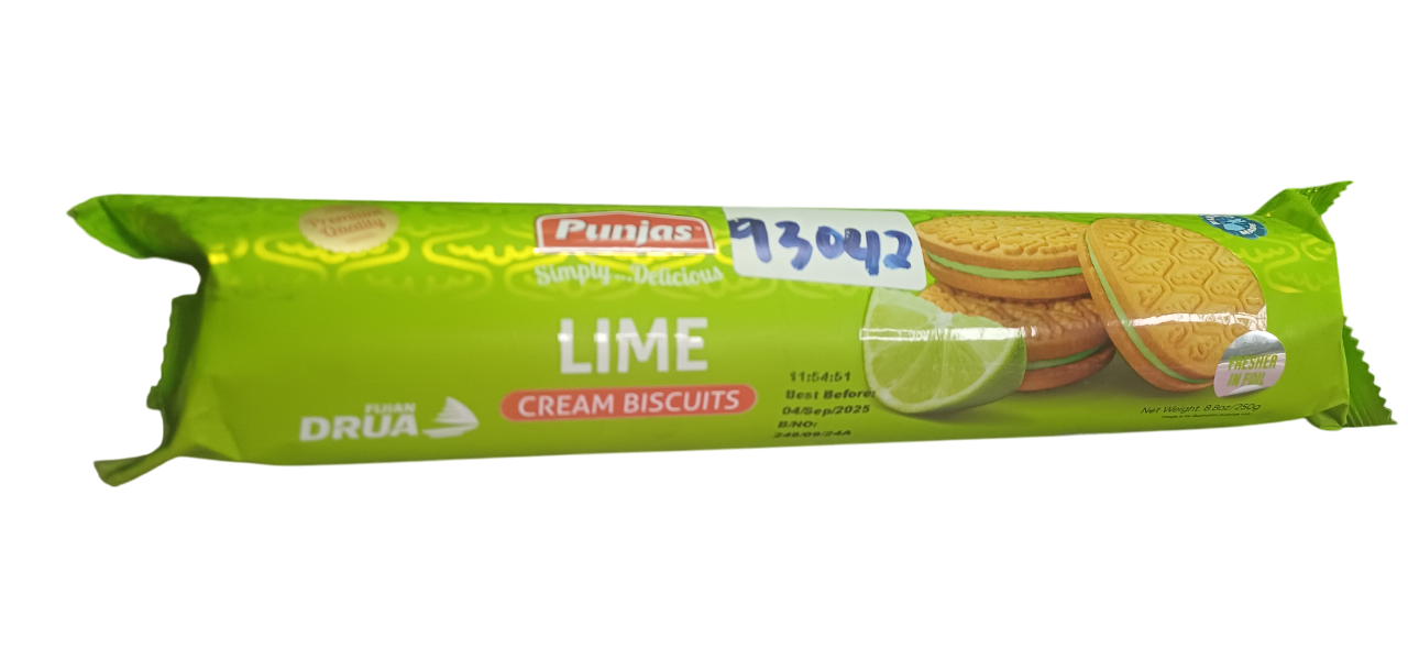 PUNJAS CREAM BISCUITS LIME 250g*20PCKTS