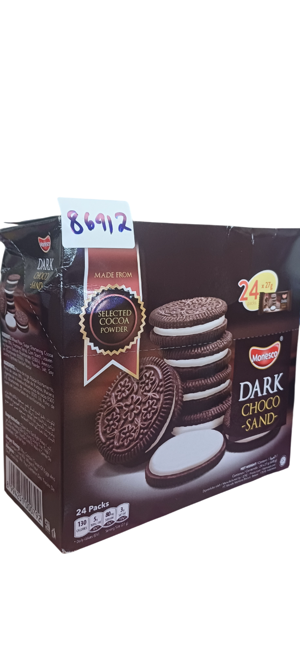 MONESCO DARK CHOC SAND BISCUIT 648G(6*24PCS)