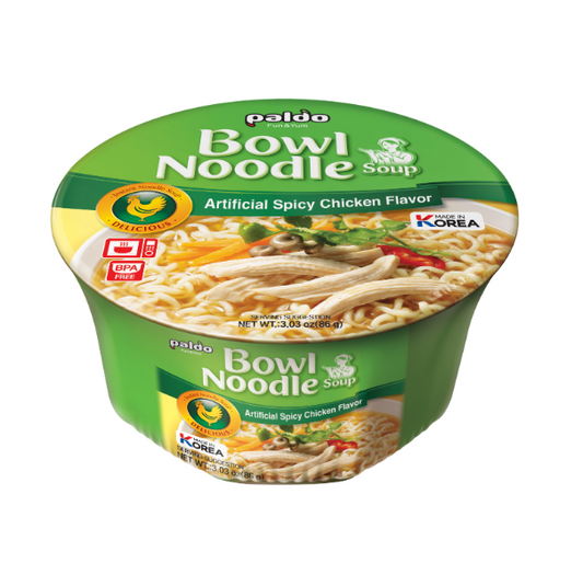 PALDO BOWL NOODLES  SPICY CHICKEN 86G*12