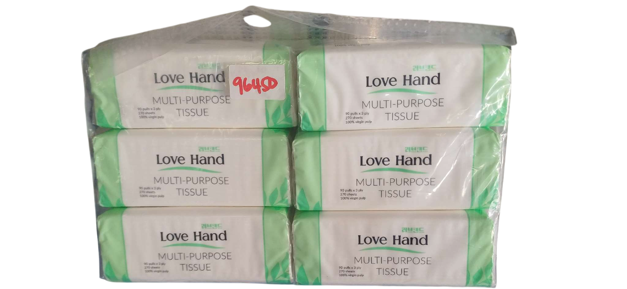 LOVE HAND FACIAL TISSUE 3PLY(170SHEETS)*90pcs