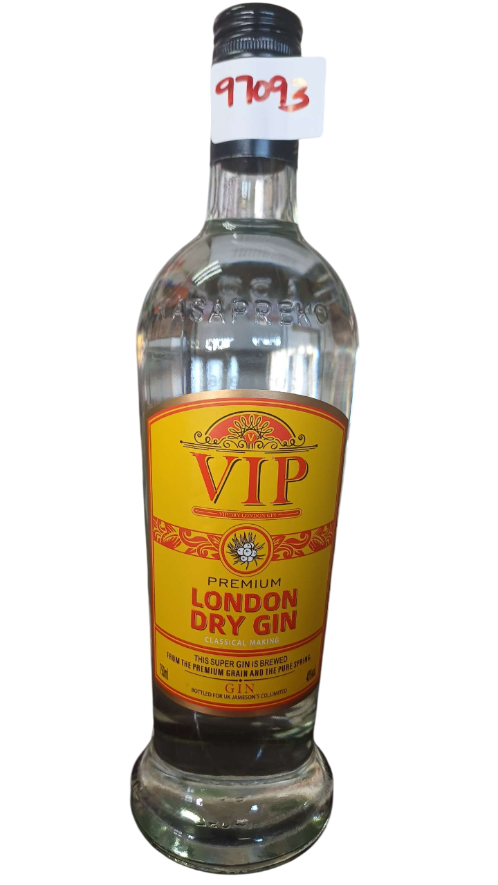 VIP PREM LONDON DRY GIN 40% VOL 750ML*12PCS