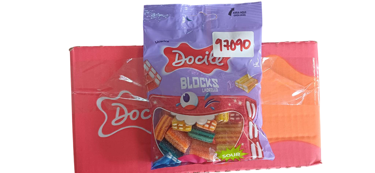 DOCILE BLOCKS SOUR CANDY ASSRTD  80G*24PCS