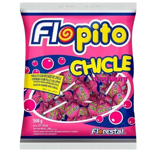 FLORESTAL FLOPITO CH/ TUTTI FRUITTI LOLLIPOP500G*24(84905)
