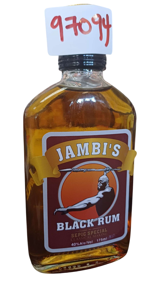 JAMBI'S BLACK RUM 40% ALCOHOL 175MLS*24PCS