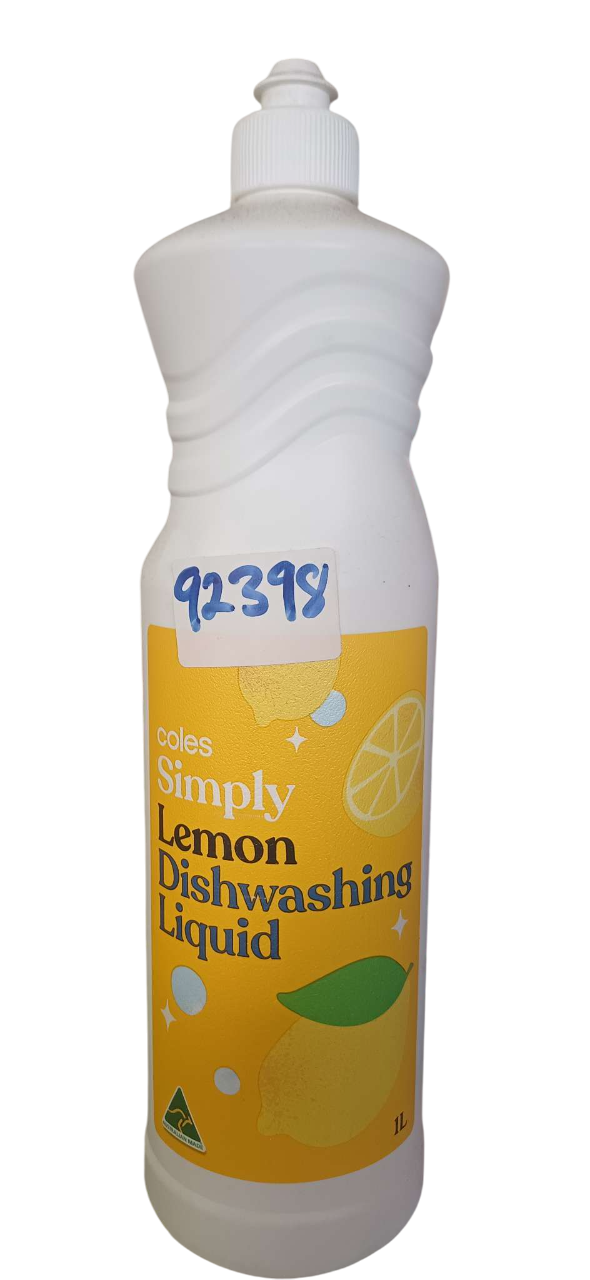 COLES SIMPLY LEMON DISHWASHING LIQUID 1 LTR*6PCS