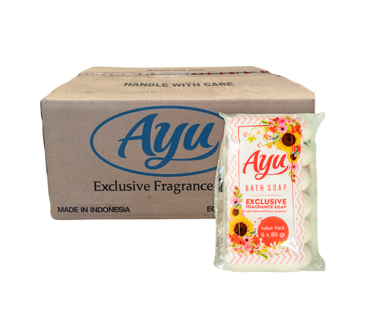 Bath Soap AYU(WHITE) 6PKT/80g x 24