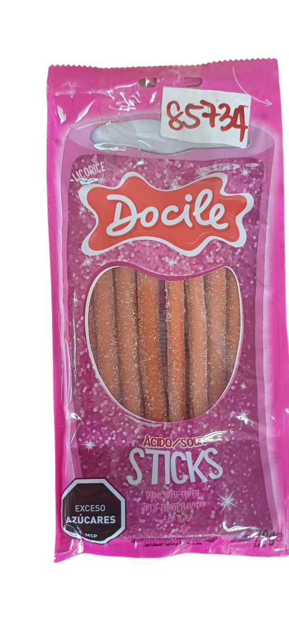 DOCILE PENCIL SOUR TUTTI-FRUTTI 70G(6PCKTS)*12PCS