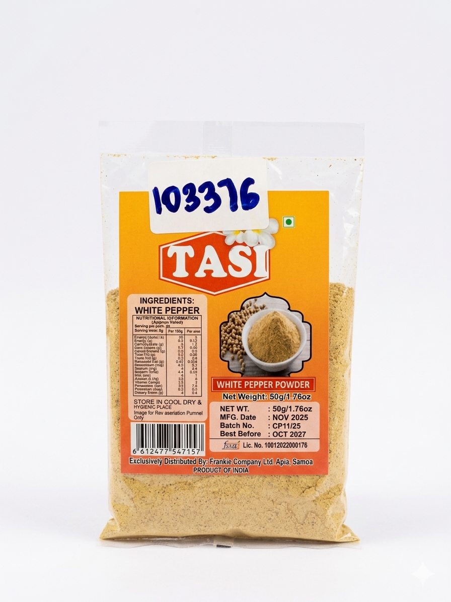 TASI WHITE PEPPR POWDERED MED GRD 50G*24'S
