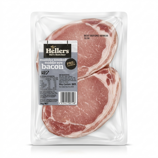 HELLERS SMOKED MIDDLE EYE BACON 1KGX12