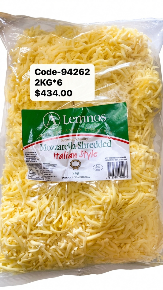 CHEESE LEMNOS SHREDDED MOZZARELLA 2KG*6