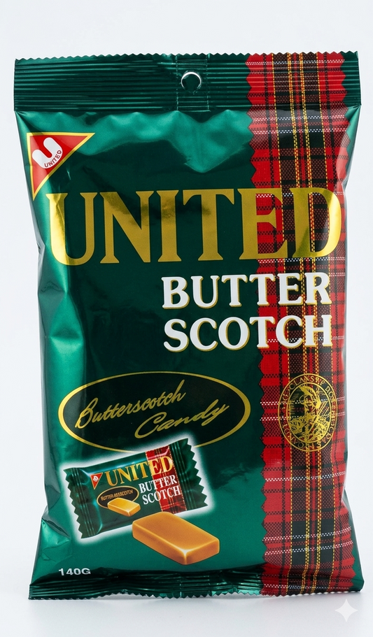 UNITED BUTTER SCOTCH CANDY 140G*24