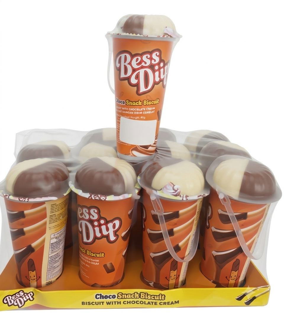 BESS DIIP CHOCO SNACK BISC 45G*72'S