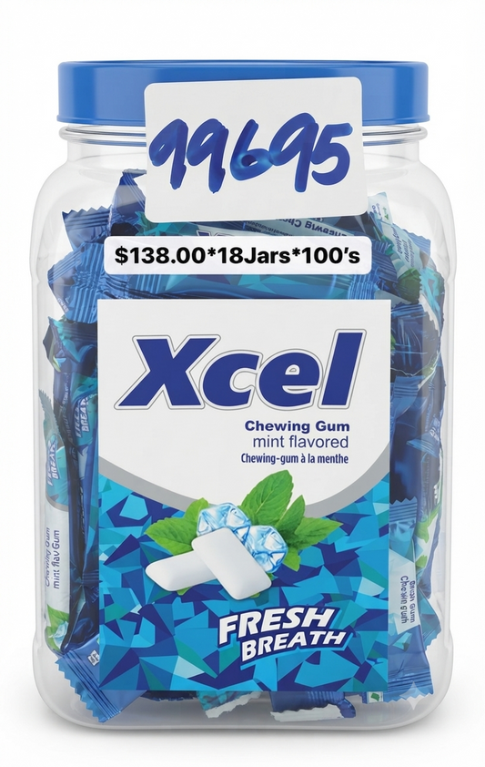 PRAN XCEL CHEWING CUM 3GM*100'S*18JARS
