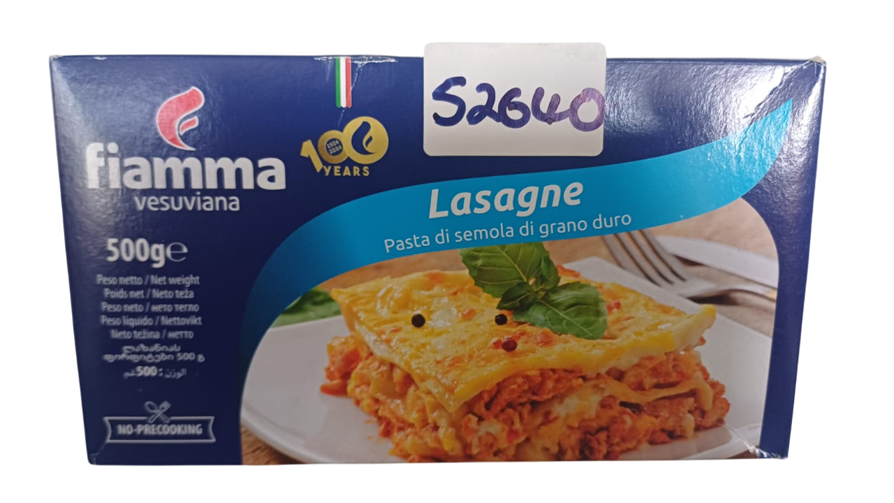 FIAMMA PASTA 500G*12 LASAGNE SFOGLIA #115 VESUVIANNA