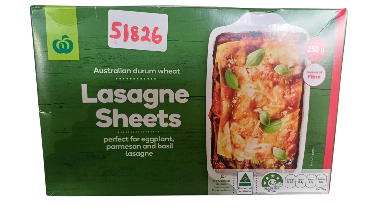 WW LASAGNE SHEETS PASTA 205G*6PCS