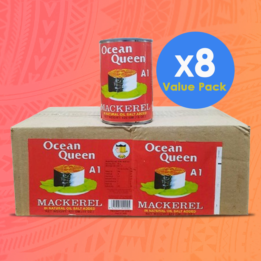 Mackerel Ocean Queen in Natural Oil 425g x 8