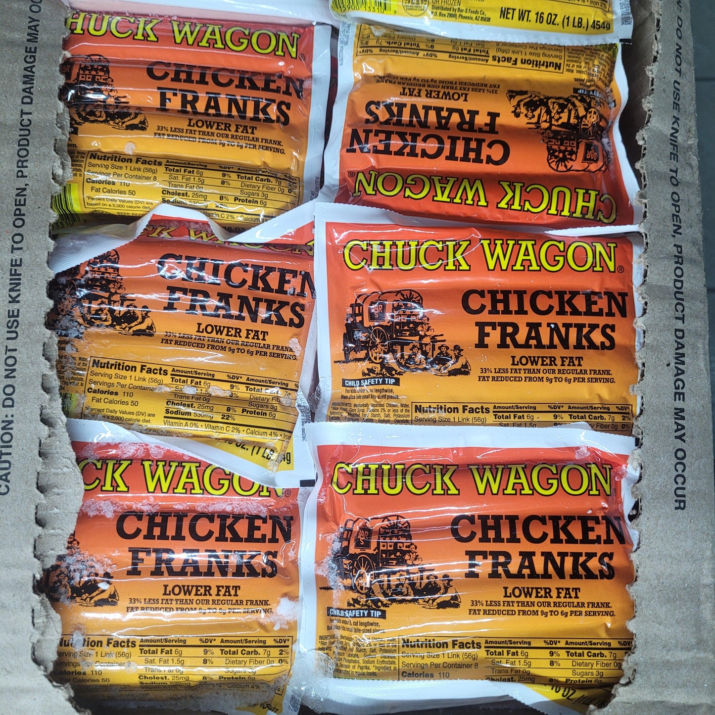 Chicken Franks 454g/1lb*24 (Chuck Wagon)