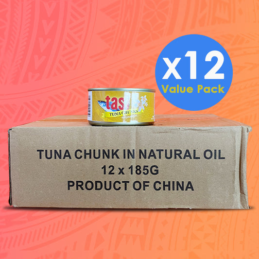 Tasi Tuna CHUNKS In Natural Oil 185g x 12PCS