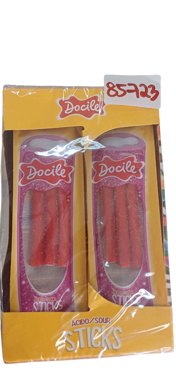 DOCILE SOUR S/BERRY STICK 180G(12PCKTS)*12PCS