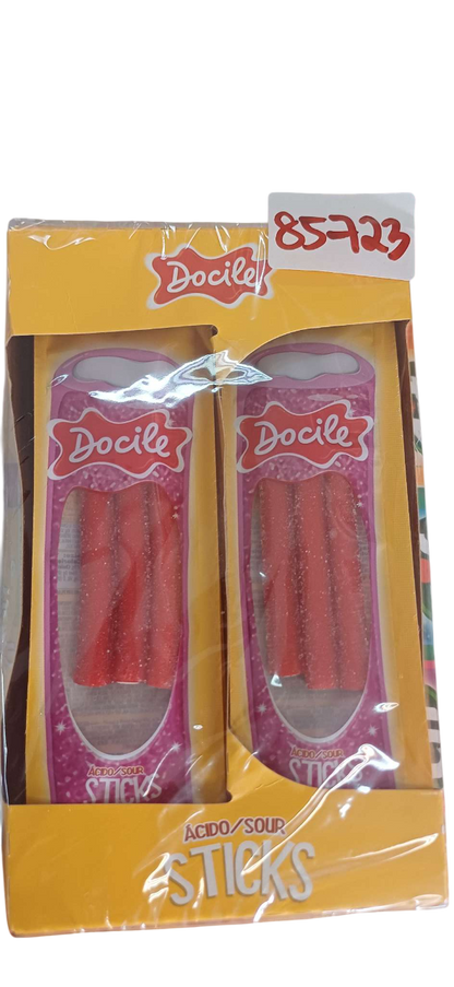 DOCILE SOUR S/BERRY STICK 180G(12PCKTS)*12PCS