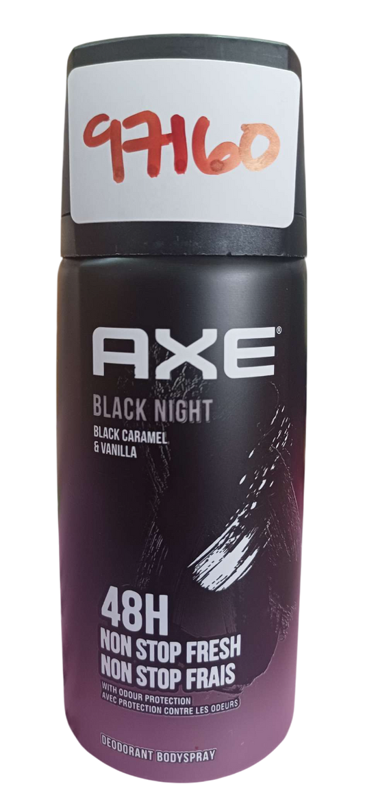 AXE DEO AER BLACK NIGHT 150MLS*12 PCS