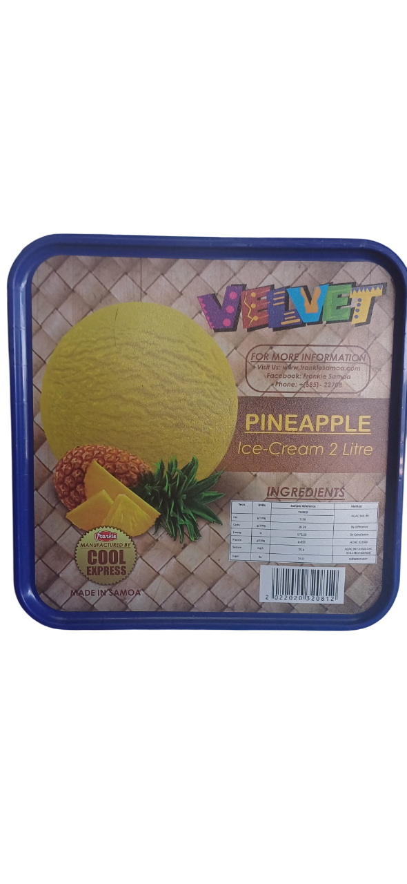 ICE CREAM VELVET PINEAPPLE 2Ltr