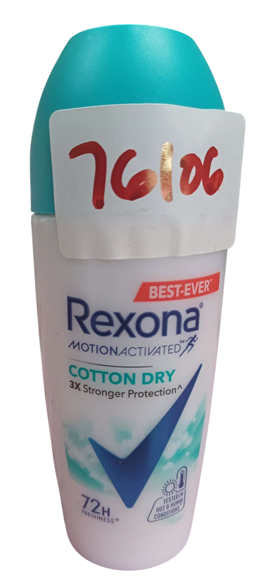 REXONA ROLL ON WOMEN COTTON DRY 45MLS*24PCS