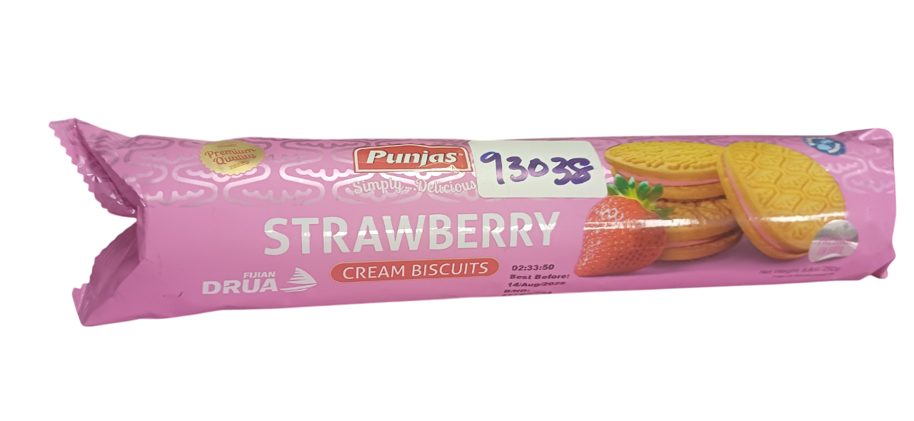 PUNJAS CREAM BISCUITS STRAWBERRY 250g*20PCKTS