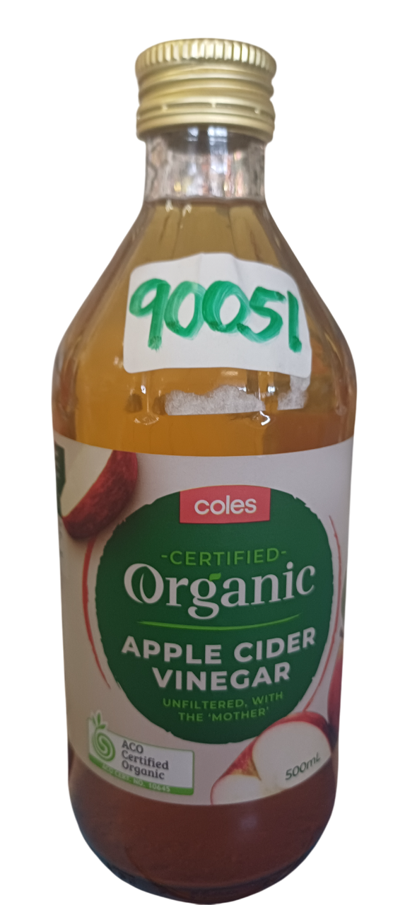 COLES ORGANIC APPLE CIDER VINEGAR 500ML*6PCS