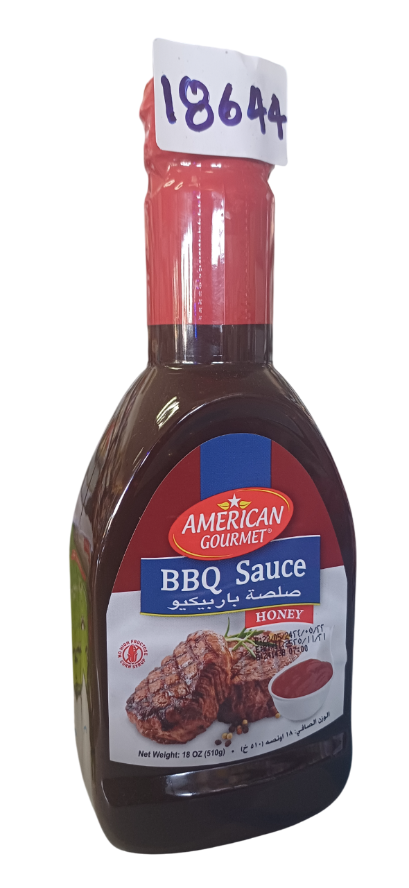 AMERICAN GOURMET BBQ SAUCE HONEY 18OZ/510G*12PCS