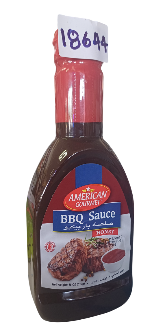 AMERICAN GOURMET BBQ SAUCE HONEY 18OZ/510G*12PCS