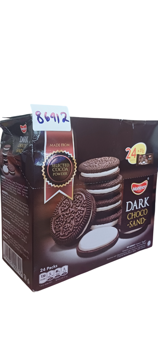 MONESCO DARK CHOC SAND BISCUIT 648G(6*24PCS)