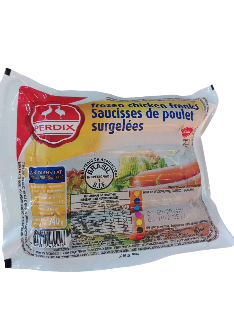 PERDIX CHICKEN FRANKS 340G*24pcs